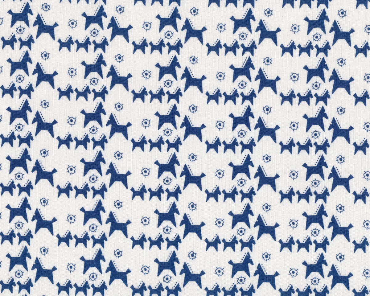 Westfalenstoffe KLASSIKER PFERDCHEN, Westfalen-Wahrzeichen, weiß-blau