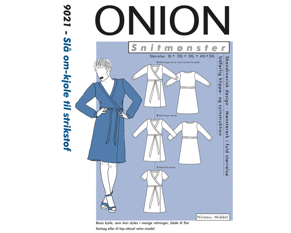 Wickelkleid aus Jersey, PLUSGRÖSSE Schnittmuster ONION 9021