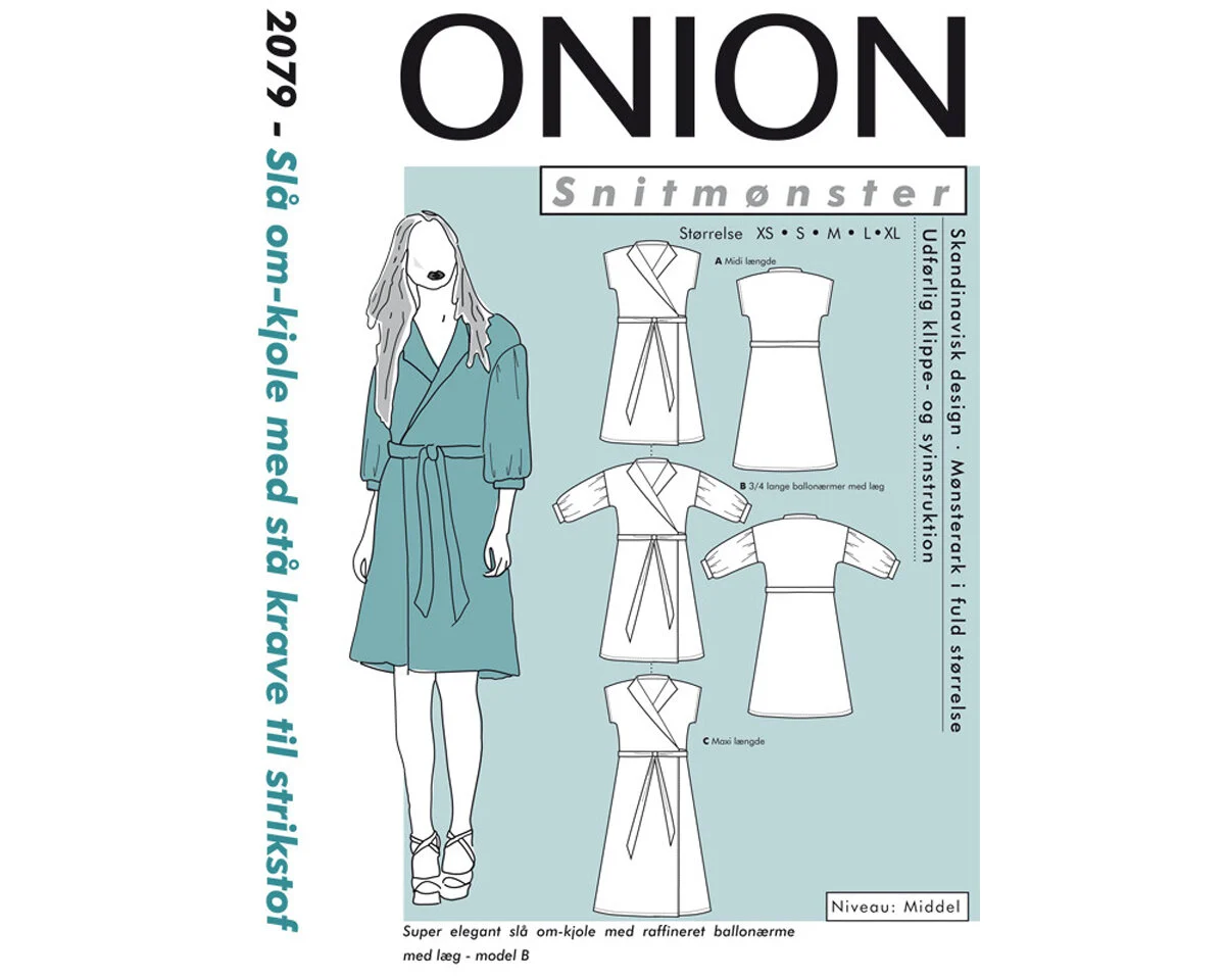 Wickelkleid mit Kragen, Schnittmuster ONION 2079