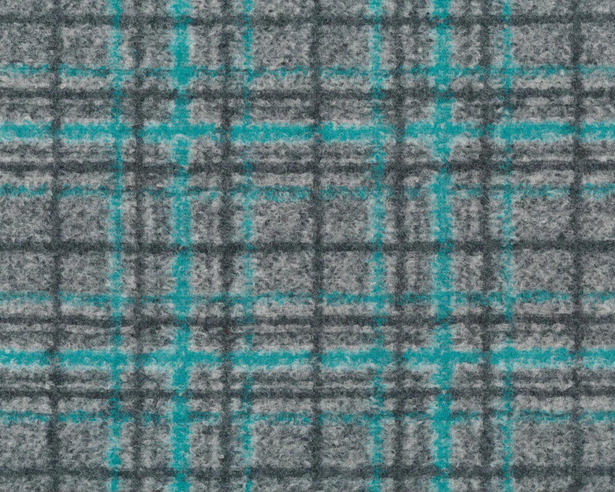 Wolljacquardstoff KARO, Glencheck, türkis, Toptex