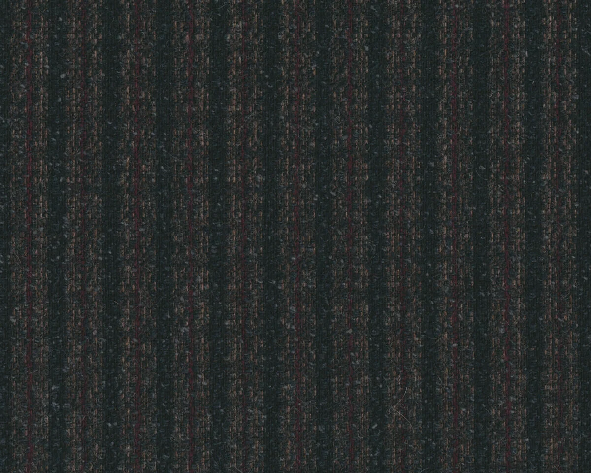 Wollstoff ALBERT, Streifen-Design, schwarz-dunkelbraun