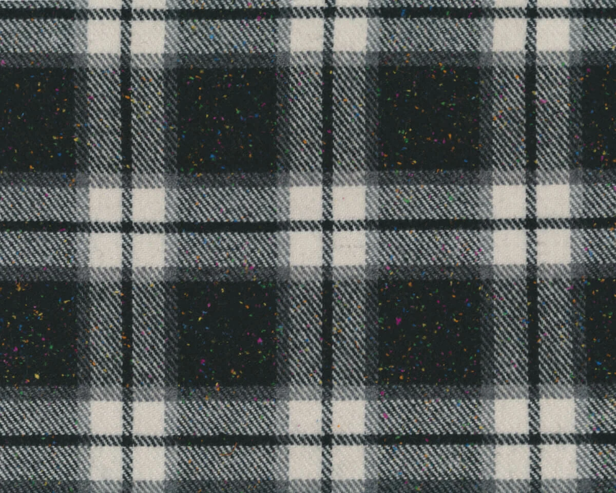 Wollstoff aus Italien RIQUADRO, Glencheck-Karo, schwarz-wollweiß