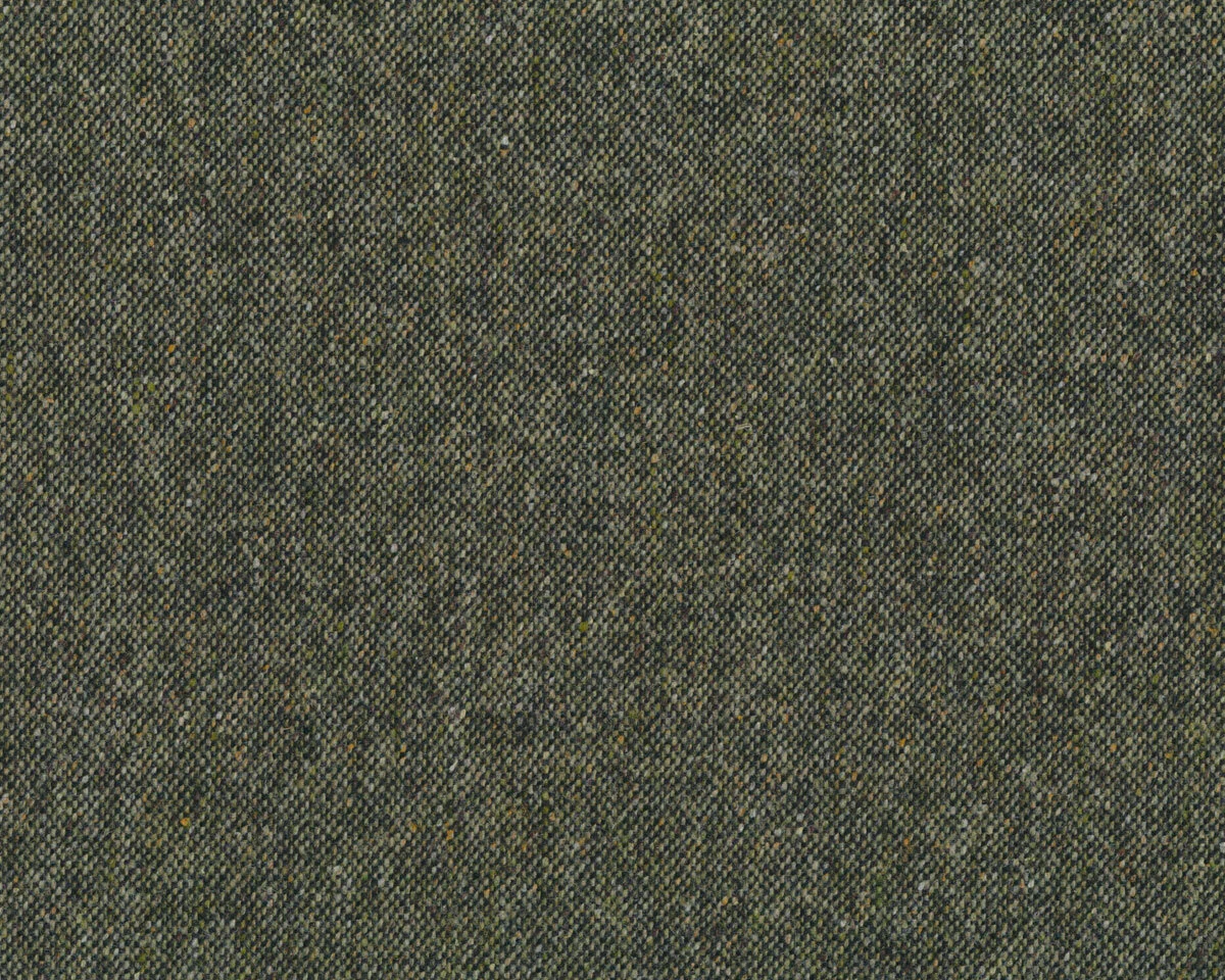 Wollstoff mit Seide, Tweed CARDIFF, olive-schwarz meliert, Hilco