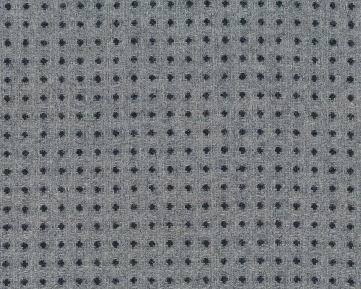 Wollstoff SMILLA, Punkte, grau-schwarz