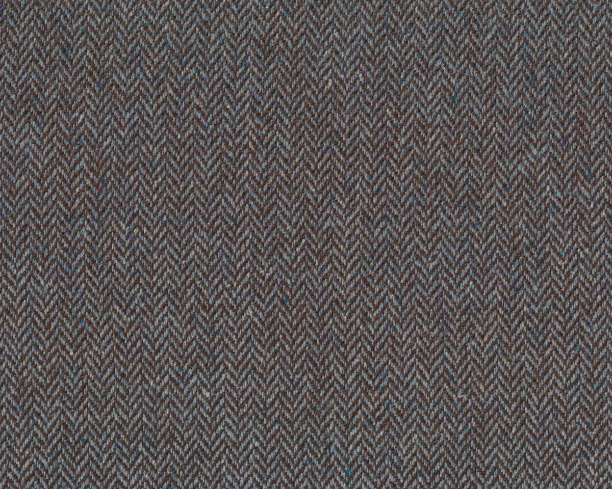 Wollstoff, Tweed CADENCE, Fischgrat, türkis-braun, Hilco