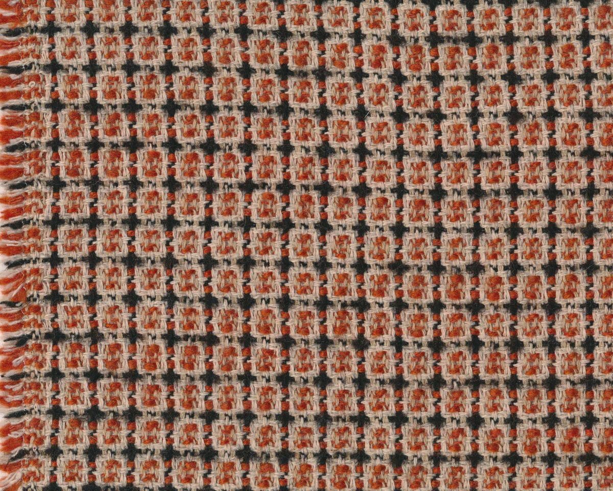 Wollwebstoff BUNT, Quadrate, terracotta