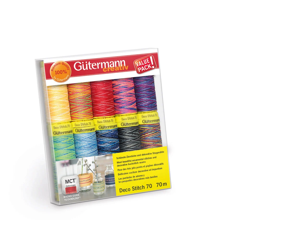 Zierstichfadenset DECO STITCH 70, multicolour, 10 Garne, Gütermann