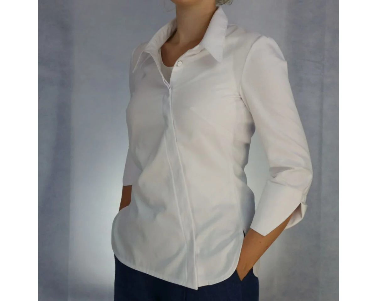 Zwischenmass Schnittmuster HEMDBLUSE MIT SCHRÄGER KNOPFLEISTE