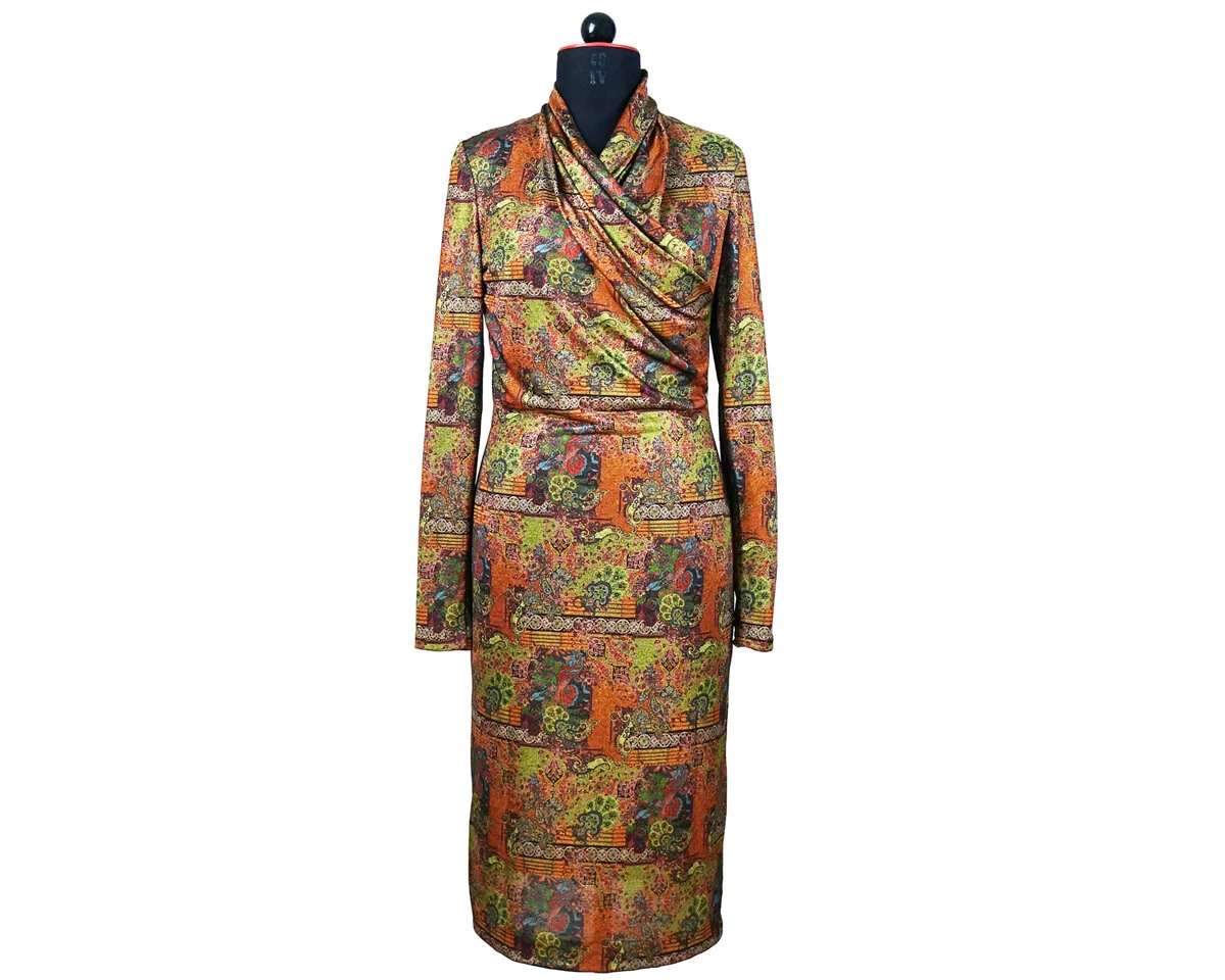 Zwischenmass Schnittmuster JERSEYKLEID MIT RAFFUNG